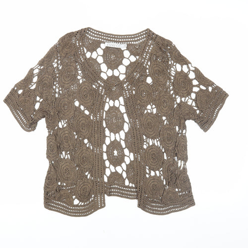 Emreco Women's Brown Crochet Cardigan, Size 20