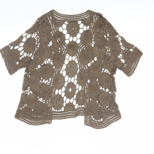 Emreco Women's Brown Crochet Cardigan, Size 20