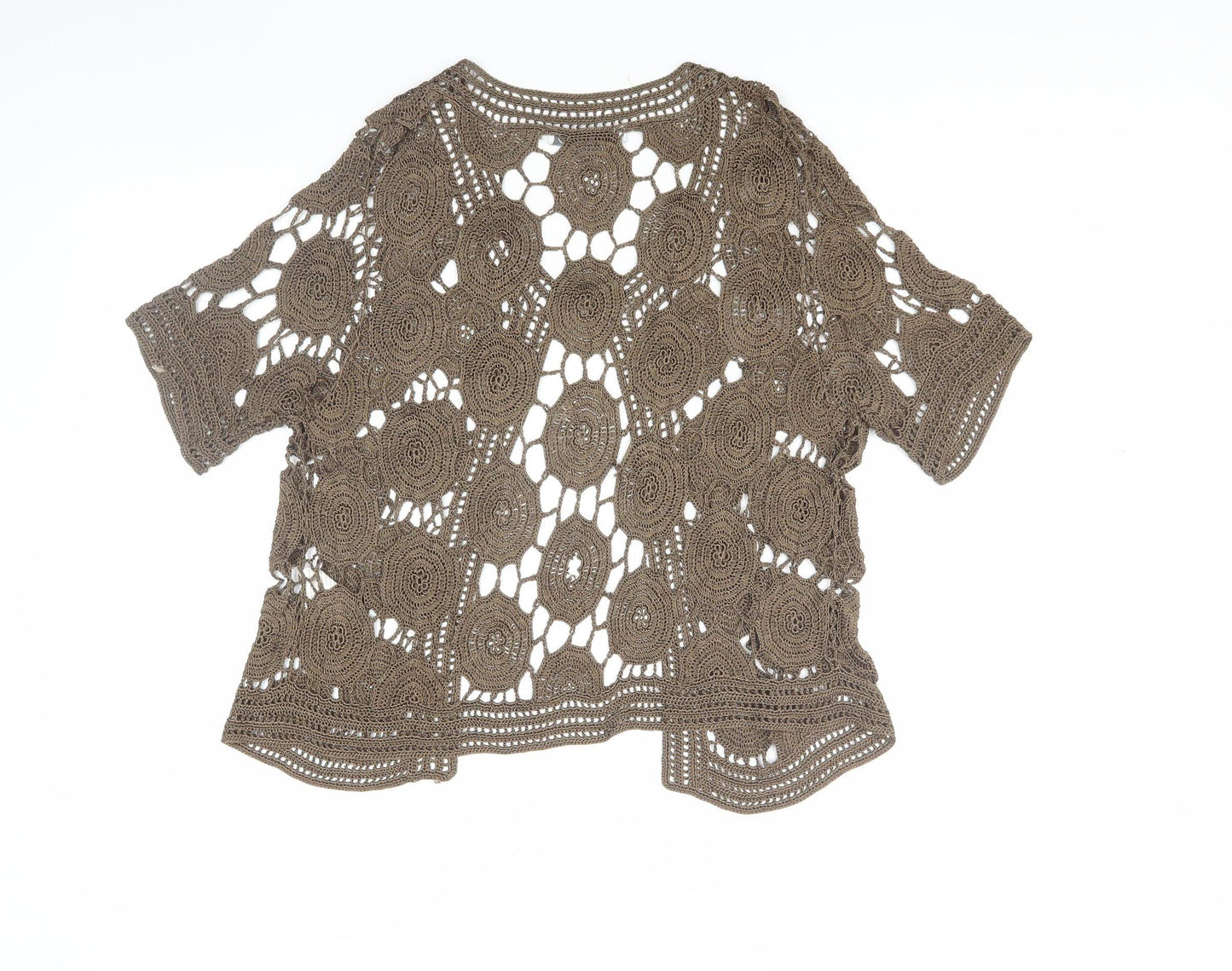 Emreco Women's Brown Crochet Cardigan, Size 20