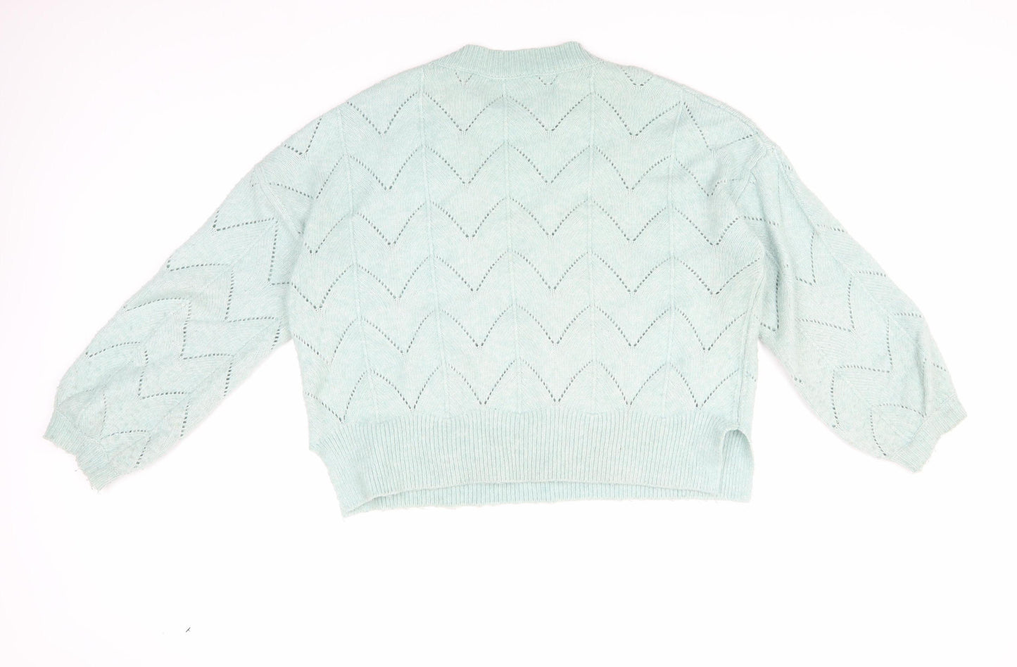 Oliver Bonas Women's Blue Geometric Jumper Size 12