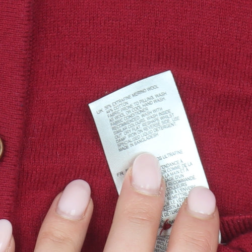 White Stuff Women's Red Cardigan, Size 6, Cotton Blend