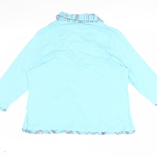 Cotton Traders Women's Blue Button-Up Shirt, Size 16