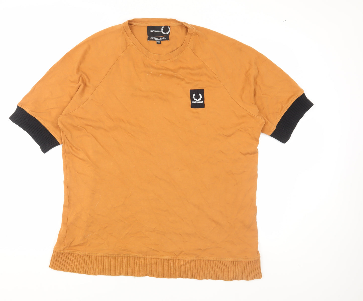 Raf Simons Men's Brown Crew Neck T-Shirt Size 14