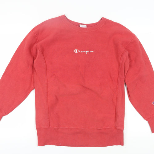 Champion Mens Red Pullover Sweatshirt Large