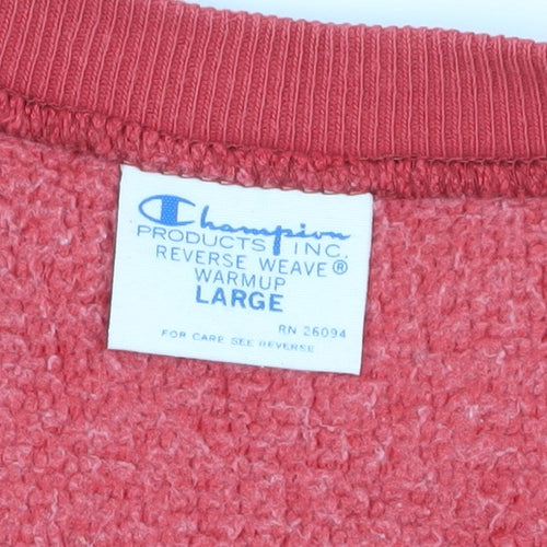 Champion Mens Red Pullover Sweatshirt Large