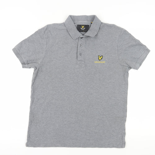 Lyle & Scott Men's Grey Cotton Polo Shirt L