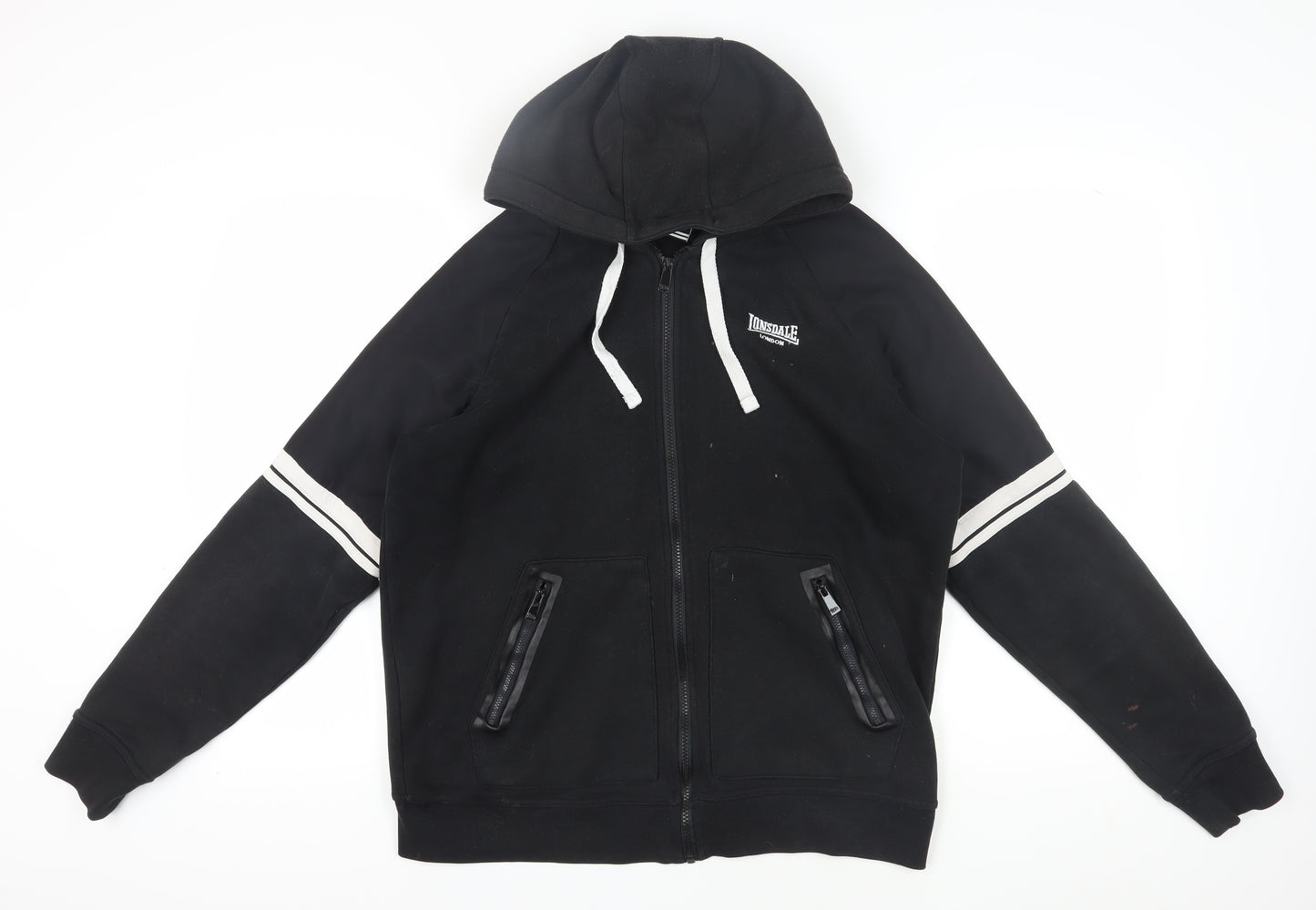 Lonsdale Men's Black Full Zip Hoodie M