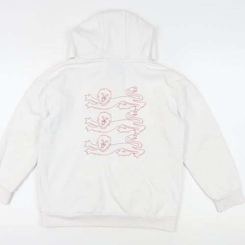 England Football Boys White Pullover Hoodie, Cotton, Sports Theme, Size 10-11Y