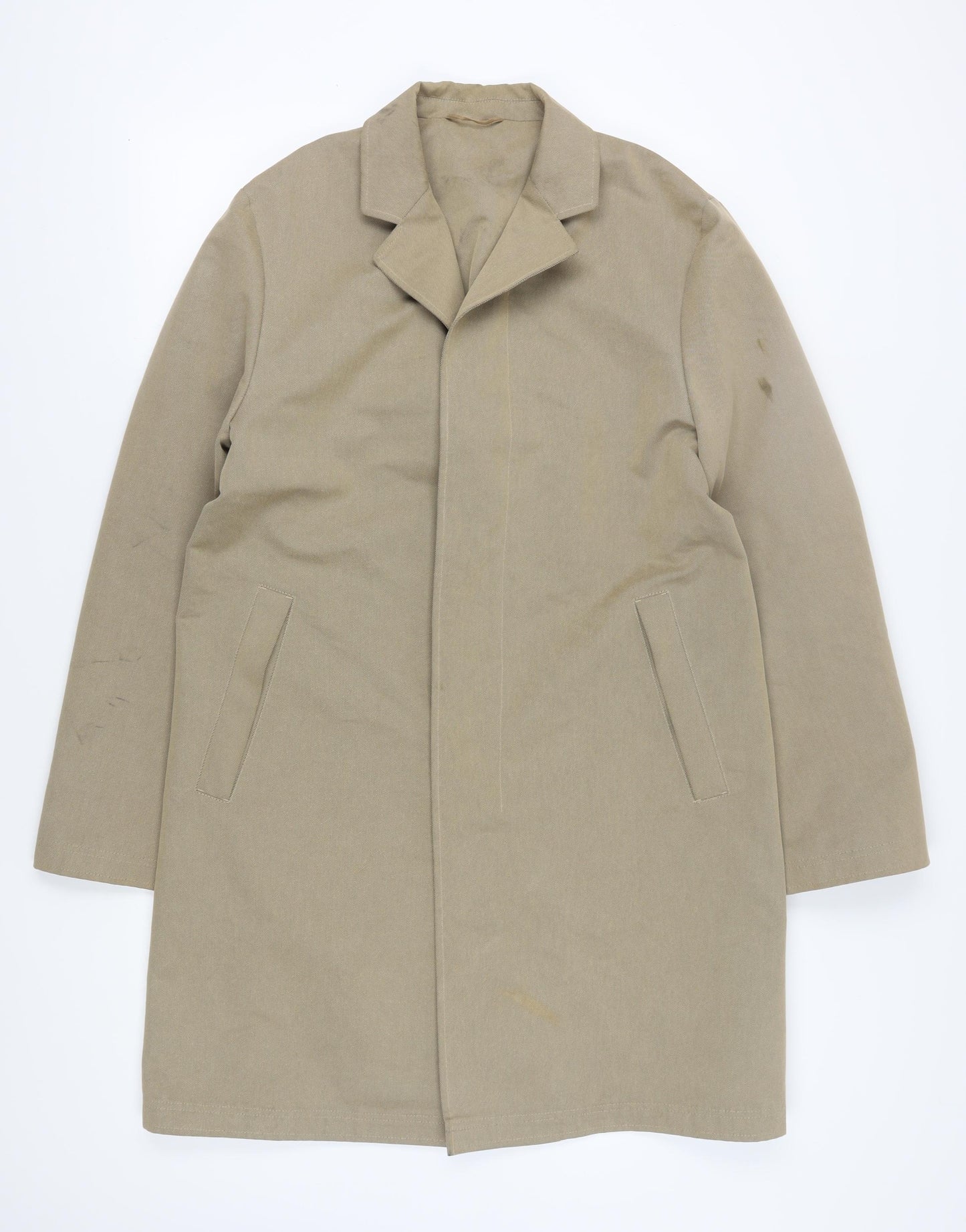 French Connection Men's Beige Cotton Overcoat Size L