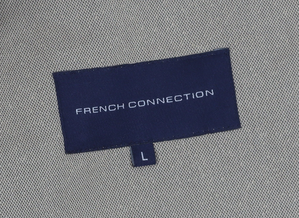 French Connection Men's Beige Cotton Overcoat Size L