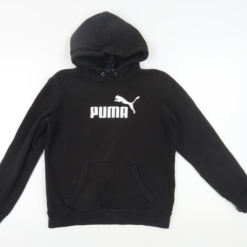 Puma Black Unisex Hoodie - Size 10, Logo Hoodie