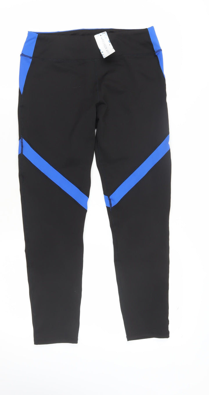 Fashion World Women's Black & Blue XL Leggings