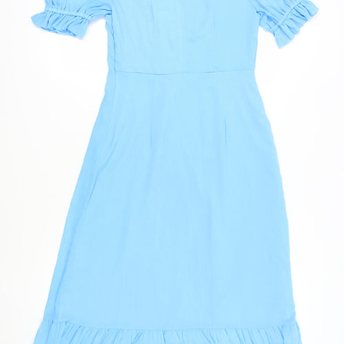 Finery Women's Blue A-Line Midi Dress Size 12