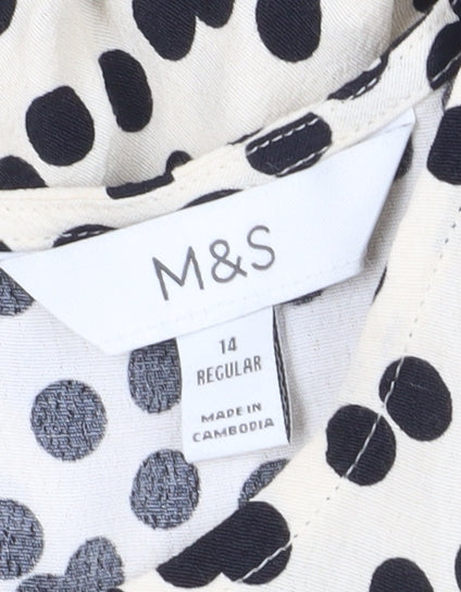 Marks and Spencer Women's Polka Dot Midi Dress, Size 14