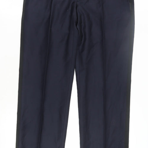Gieves & Hawkes Men's Black Wool Dress Trousers, Size 42R