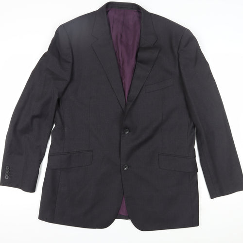 T.M. Lewin Men's Grey Wool Blazer Size 44R Formal