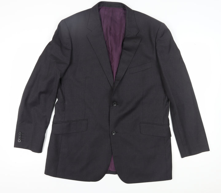 T.M. Lewin Men's Grey Wool Blazer Size 44R Formal