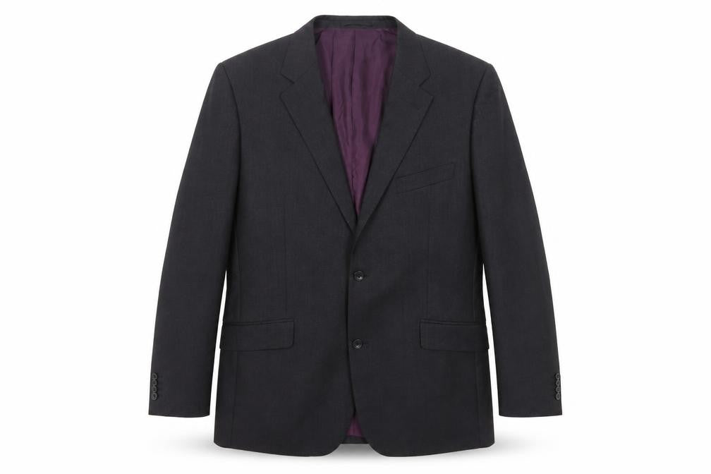 Front view of T.M. Lewin Men's Grey Wool Blazer, size 44R, Formal