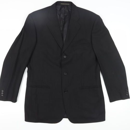 Marks and Spencer Men's Black Mid-Length Blazer, 40R