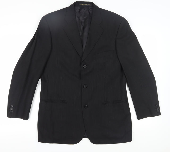 Marks and Spencer Men's Black Mid-Length Blazer, 40R