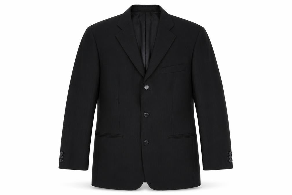 Front view of Marks & Spencer Men's Black Mid-Length Blazer, 40R