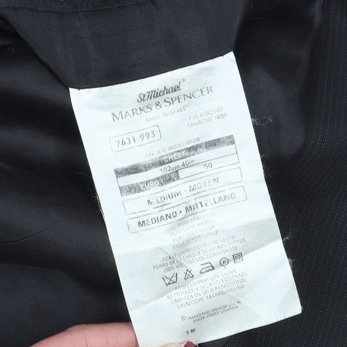 Marks and Spencer Men's Black Mid-Length Blazer, 40R