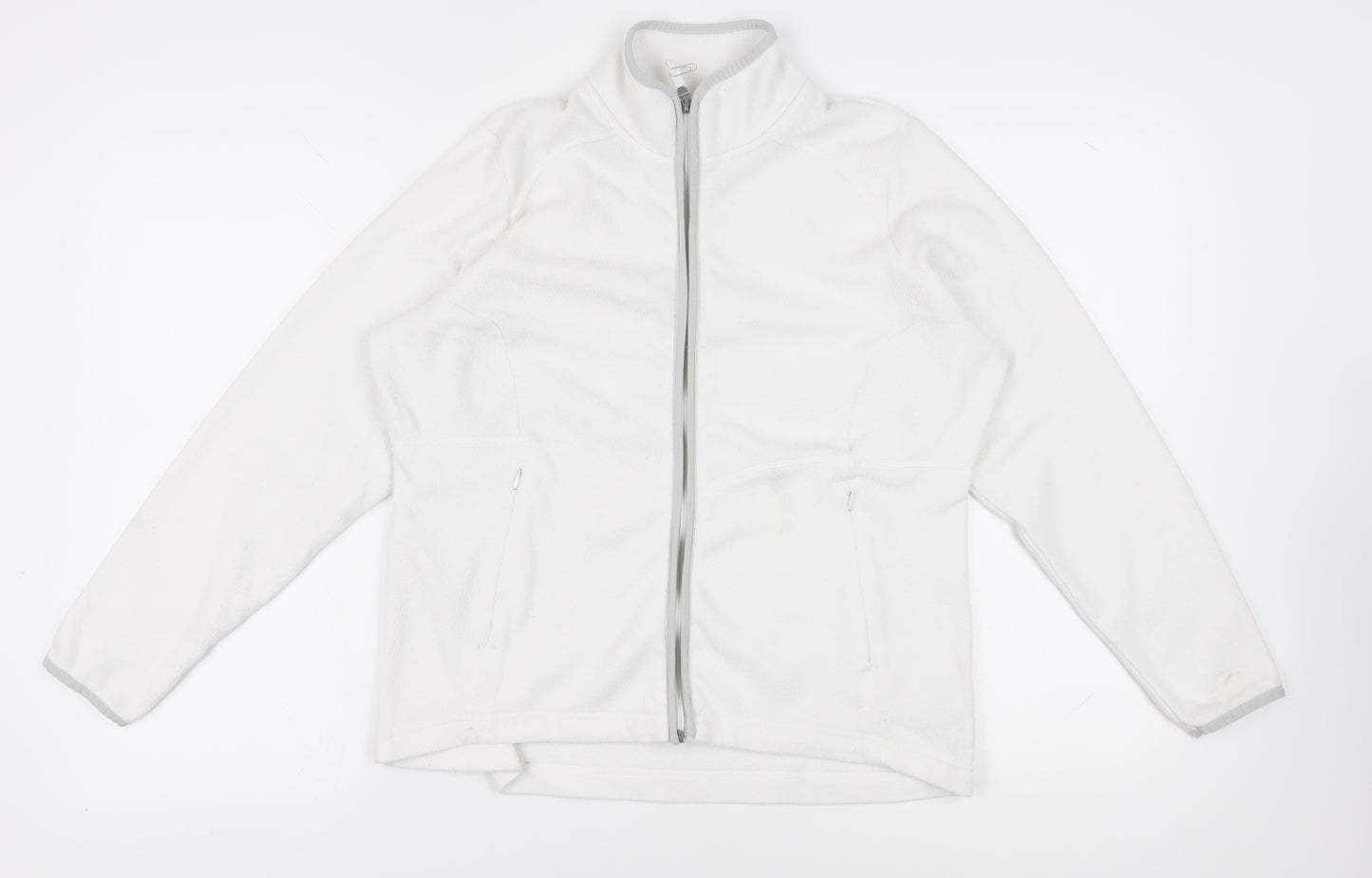 Marks and Spencer Women's White Fleece Jacket, Size 16, Winter