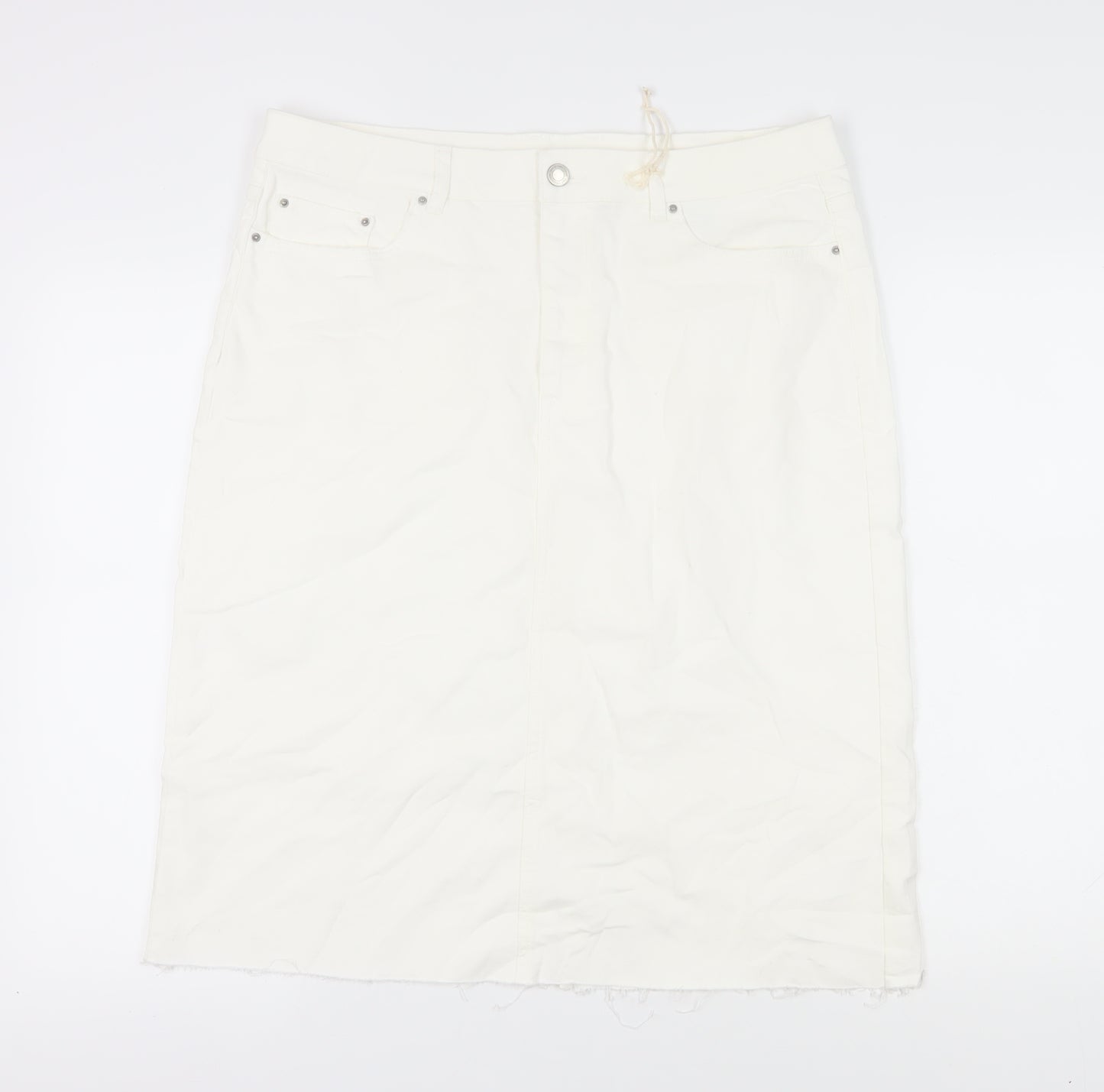 Marks and Spencer Women's White Pencil Skirt Size 18