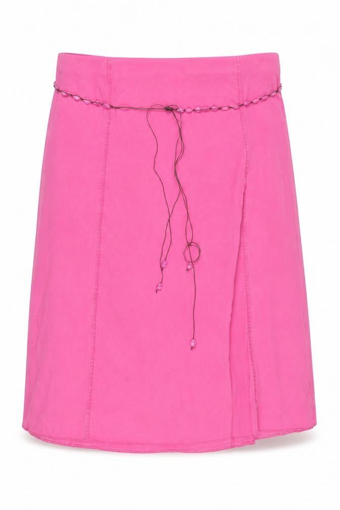 Front view of Ann Harvey Women's Pink Plus Size Beaded Skirt