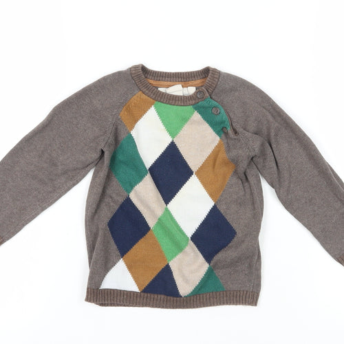 Label of Graded Goods Unisex Brown Argyle Pullover 12-18M