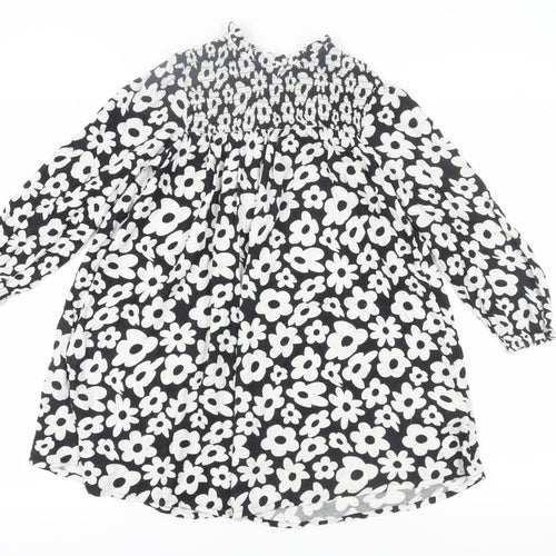 Marks and Spencer Girls' Black Floral Dress, 8-9 Years