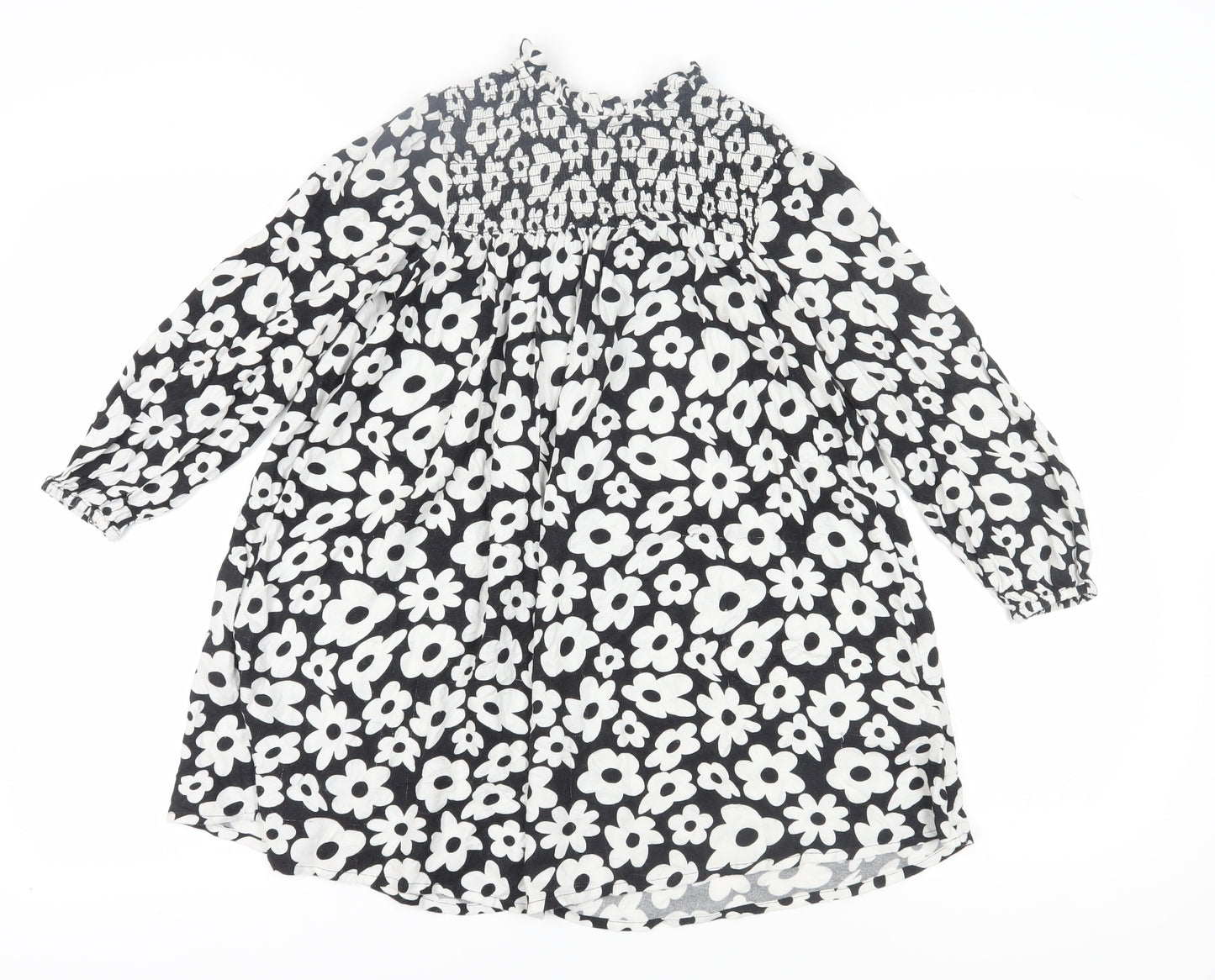Marks and Spencer Girls' Black Floral Dress, 8-9 Years