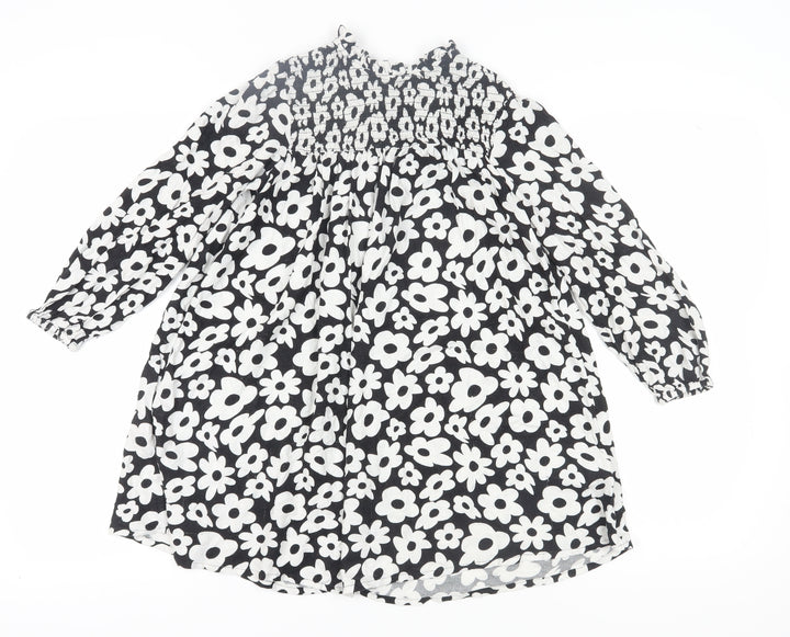 Marks and Spencer Girls' Black Floral Dress, 8-9 Years