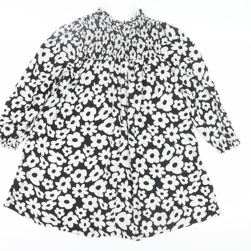 Marks and Spencer Girls' Black Floral Dress, 8-9 Years