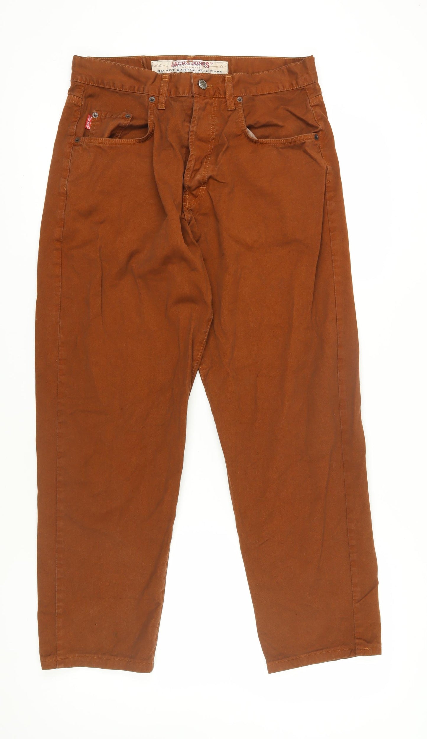 Jack & Jones Men's Brown Straight Jeans 33 Regular Fit
