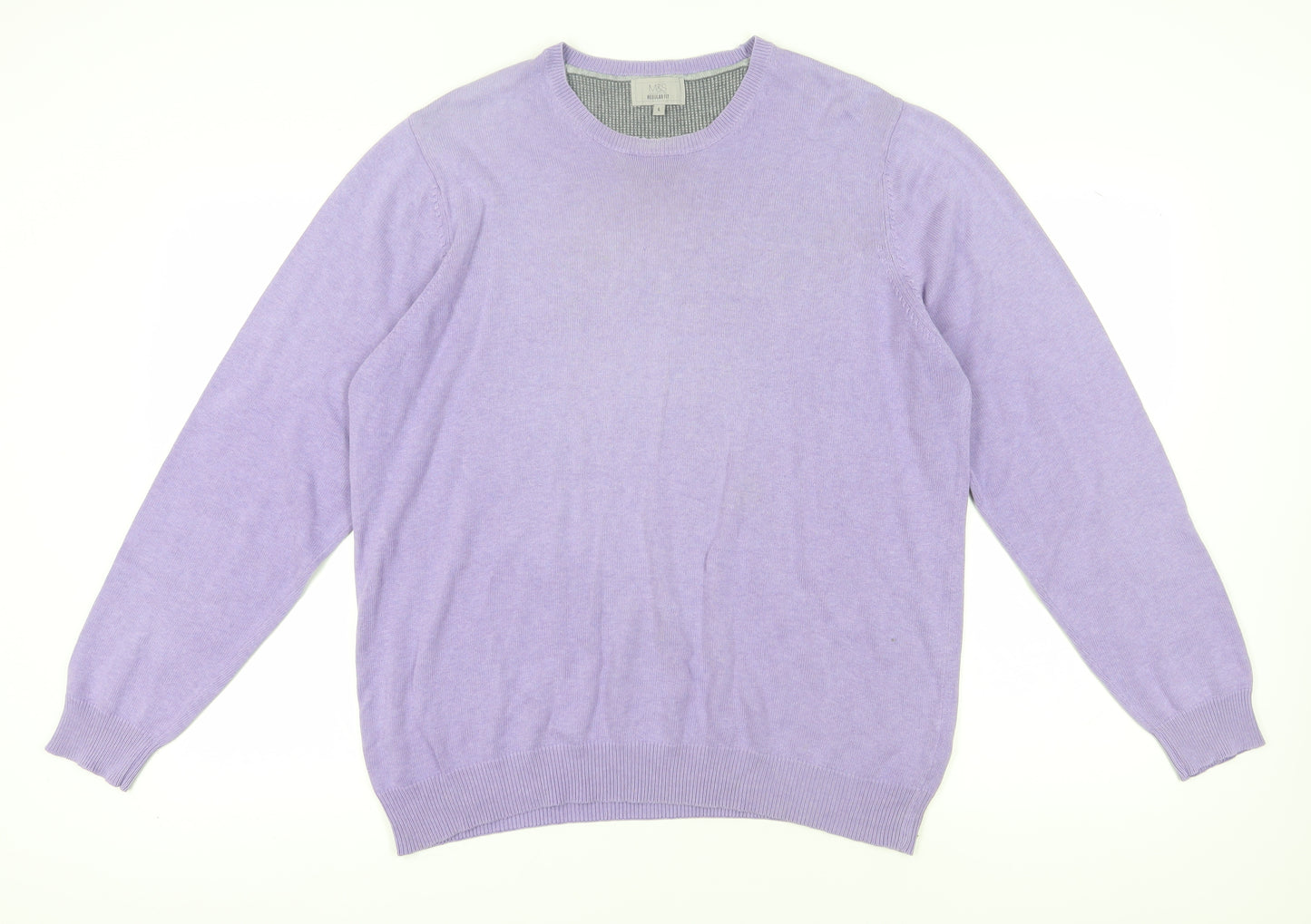 Marks and Spencer Men's Purple Crew Neck Pullover L