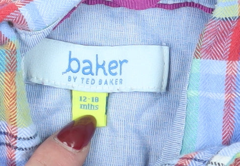 Baker by Ted Baker 12-18M Unisex Multicoloured Plaid Shirt