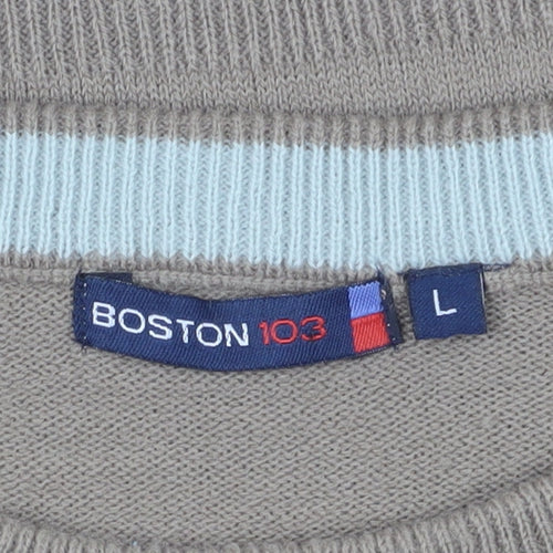 Boston 103 Men's Beige Pullover Jumper, L