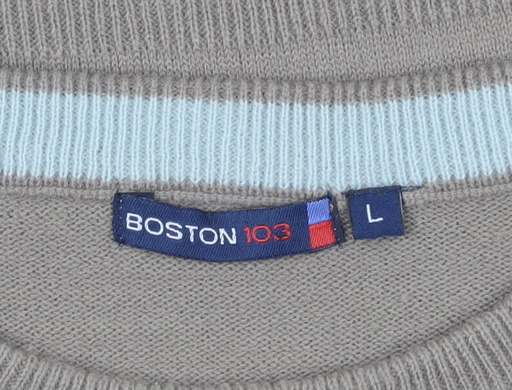 Boston 103 Men's Beige Pullover Jumper, L