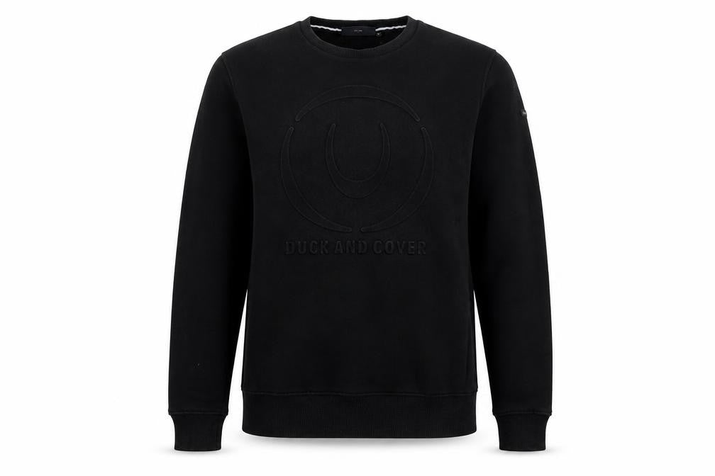 Front view of Duck and Cover Men's Black Pullover Sweatshirt M