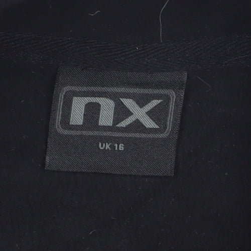 NX Women's Black Sleeveless Hoodie Vest UK 16 Casual Relaxed