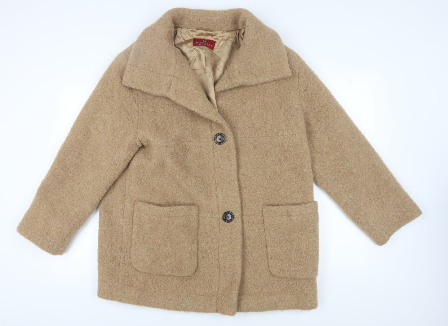 Dinomoda Women's Brown Mid-Length Overcoat Size 14
