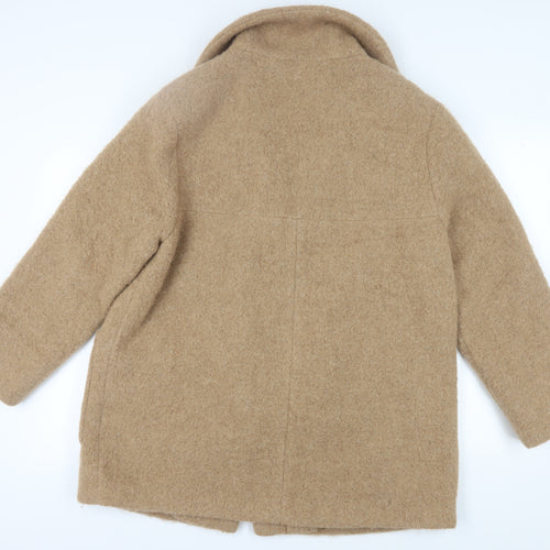 Dinomoda Women's Brown Mid-Length Overcoat Size 14