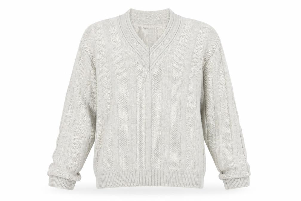 Front view of Marks & Spencer Men's Beige Cable-Knit Jumper, M