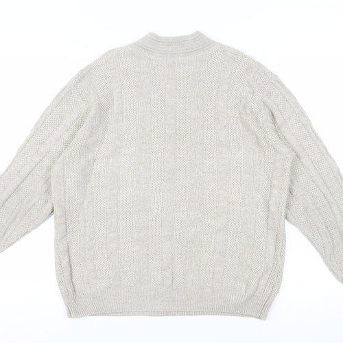 Marks and Spencer Men's Beige Cable-Knit Jumper, M