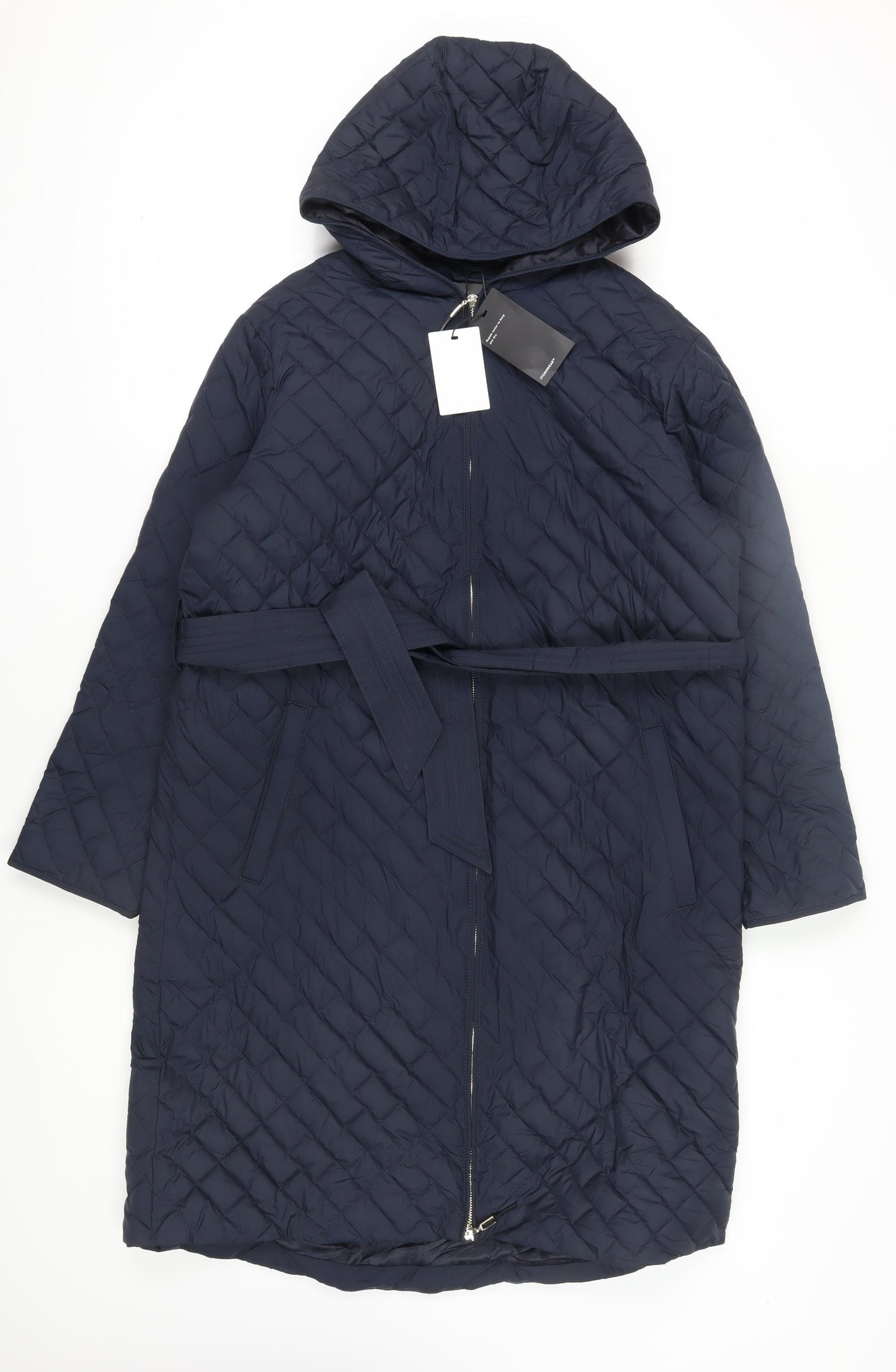 Marks and Spencer Women's Blue Quilted Puffer Coat Size 10