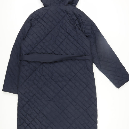 Marks and Spencer Women's Blue Quilted Puffer Coat Size 10