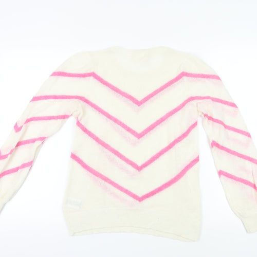 Hush Women's Ivory Striped Pullover Jumper M