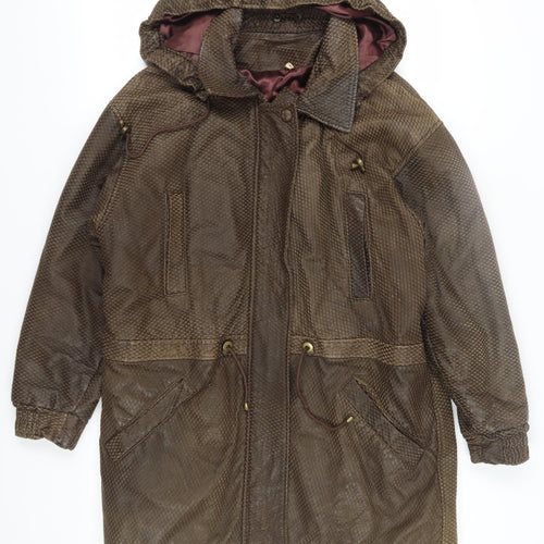 Akhtar Women's Brown Hooded Overcoat - Size S