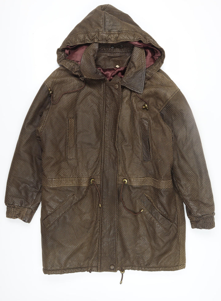 Akhtar Women's Brown Hooded Overcoat - Size S